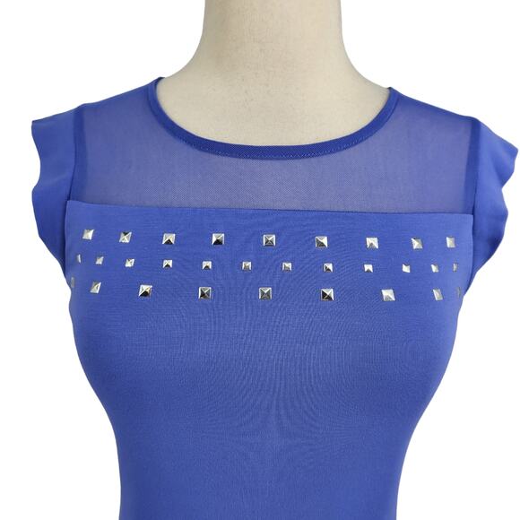 Nicole Miller Stretch Mini Dress With Metal Rock studs - Picture 3 of 6